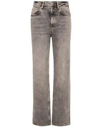 Fracomina - Embellished Straight-Leg Jeans - Lyst