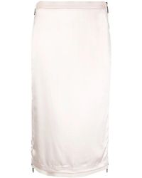 Fendi - Satin-Finish Gabardine Midi Skirt - Lyst