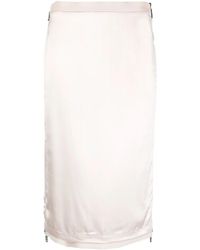 Fendi - Satin-Finish Gabardine Midi Skirt - Lyst