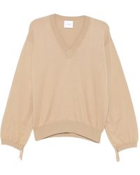 Nude - Tie-Cuff V-Neck Sweater - Lyst