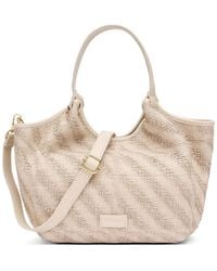 Frau - Mini Herringbone-Pattern Raffia Tote Bag - Lyst