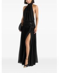 Manière De Voir - Matilda Halter Neck Draped Maxi Dress - Lyst