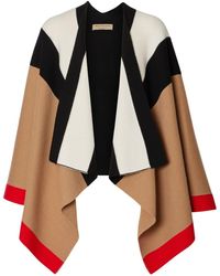 Burberry Striped Wool Cashmere Cape - Multicolour