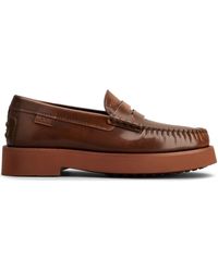 Tod's - Almond-toe Leather Loafers - Lyst