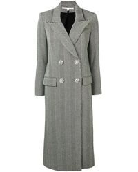 Veronica Beard Double Breasted Herringbone Coat - Black