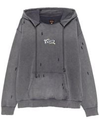 Evisu - Distressed Logo-Print Hoodie - Lyst