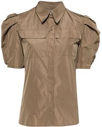 MSGM - Short Puff-sleeves Shirt - Lyst