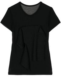 Y's Yohji Yamamoto - T-shirt à empiècement drapé - Lyst