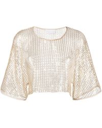 Genny - Sequin-Embellished Fishnet Top - Lyst