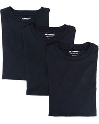 Jil Sander - Conjunto de tres camisetas con cuello redondo - Lyst