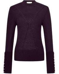 Rabanne - Gestrickter Pullover Mit Knopfmanschetten - Lyst