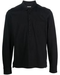 Tom Ford - Button-Front Long-Sleeved Polo Shirt - Lyst