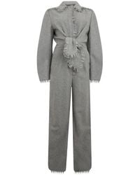 Alberta Ferretti - Fringe-Trimmed Belted Jumpsuit - Lyst