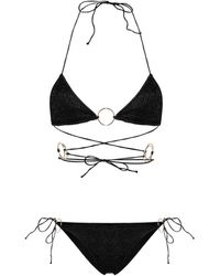 Oséree - Triangel-Bikini mit Glitter-Detail - Lyst