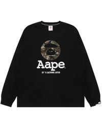 Aape By A Bathing Ape - Aapeunvs Moonface Camouflage-Print Long-Sleeve T-Shirt - Lyst