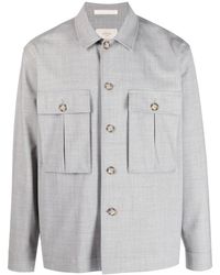 Altea - Stretch-wool Button-up Shirt Jacket - Lyst