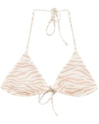 MC2 Saint Barth - Leah Zebra-Print Triangle Bikini Top - Lyst