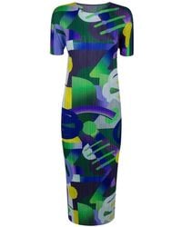 Pleats Please Issey Miyake - Pleated Long Dress - Lyst