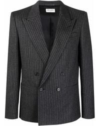 Saint Laurent - サンローラン ストライプ ダブルジャケット - Lyst
