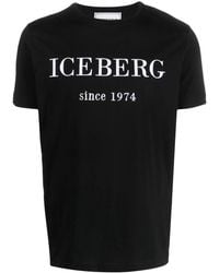 Iceberg - Logo-embroidered Cotton T-shirt - Lyst