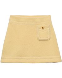 Prada - Kaschmir-Minirock Mit Triangel-Logo - Lyst