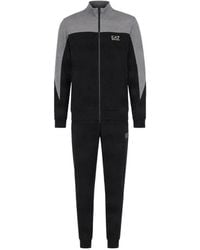 EA7 - Logo-Print Panelled Tracksuit - Lyst