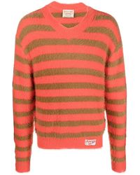 ANDERSSON BELL - Logo-patch Striped V-neck Jumper - Lyst