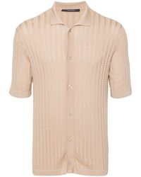 Tagliatore - Pointelle-Knit Cotton Shirt - Lyst