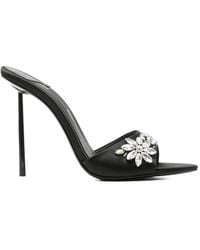 Le Silla - Sandales Pointues À Ornements En Cristal - Lyst