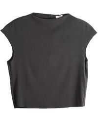 Amomento - Ribbed-Knit Cap-Sleeve Top - Lyst