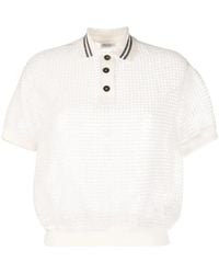 Brunello Cucinelli - Polo-Collar Knitted Top - Lyst