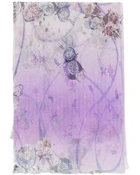 Blumarine - Écharpe À Imprimé Floral Effet Lamé - Lyst
