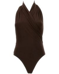 ANDAMANE - Body Vina Drapeado Con Cuello Halter - Lyst