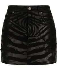 Dolce & Gabbana - Zebra-effect Denim Mini Skirt - Lyst