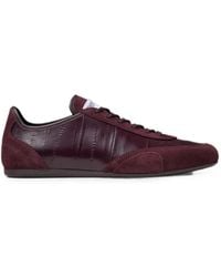 Jimmy Choo - Sunny F Deep Merlot Leather Mix And Eel Printed Leather Low Top Trainers - Lyst