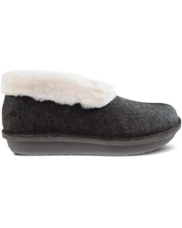 Clarks - Step Flowllow Faux-Fur Trim Slippers - Lyst