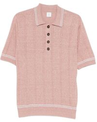 Eleventy - Buttoned Knitted Polo Shirt - Lyst