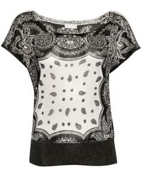 Liu Jo - Paisley-print Fine-knit T-shirt - Lyst