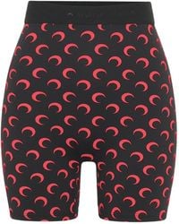 Marine Serre - Crescent Moon-Print Biker Shorts - Lyst