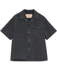 Valentino Garavani - Denim Bowling Shirt With Vgold - Lyst