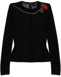 Simone Rocha - Mesh Top Met Anjer - Lyst