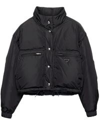 Prada - Lightweight Re-Nylon Cropped Down Jacket - Lyst