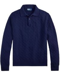 Polo Ralph Lauren - Cable-Knit Polo-Collar Sweater - Lyst