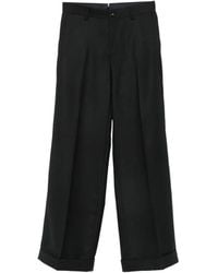 Luigi Bianchi - Pressed-Crease Turned-Up Trousers - Lyst