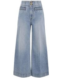 Zimmermann - Indra Braided-Trim Wide-Leg Jeans - Lyst