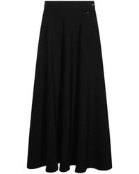Herno - Logo-Plaque Pleated Maxi Skirt - Lyst
