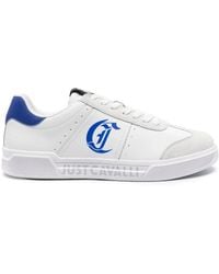 Just Cavalli - Logo-Print Leather Sneakers - Lyst