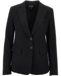 Emporio Armani - Herringbone Single-Breasted Blazer - Lyst