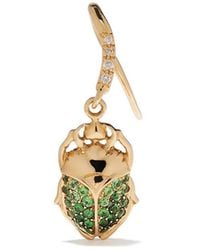 Aurelie Bidermann - 18Kt Diamonds Single Beetle Earring - Lyst