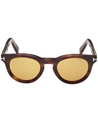 Tom Ford - Lunettes De Soleil Icon À Monture Ronde - Lyst